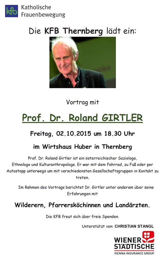 Vortrag mit Prof. Girtler