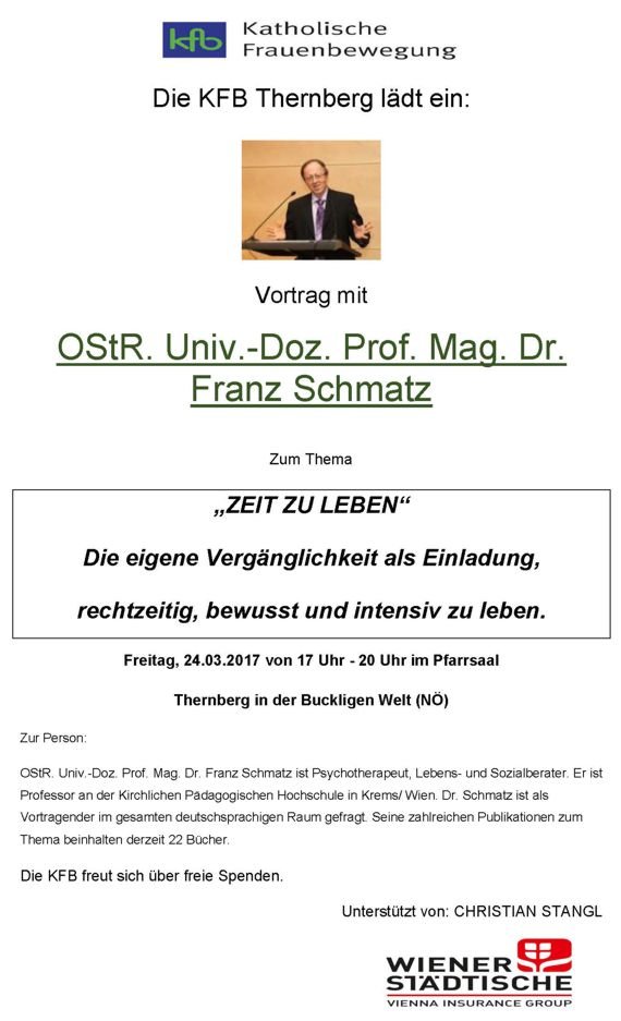 Vortrag mit Dr. Franz Schmatz