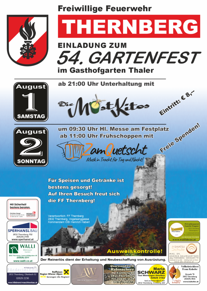54. Gartenfest der FF Thernberg